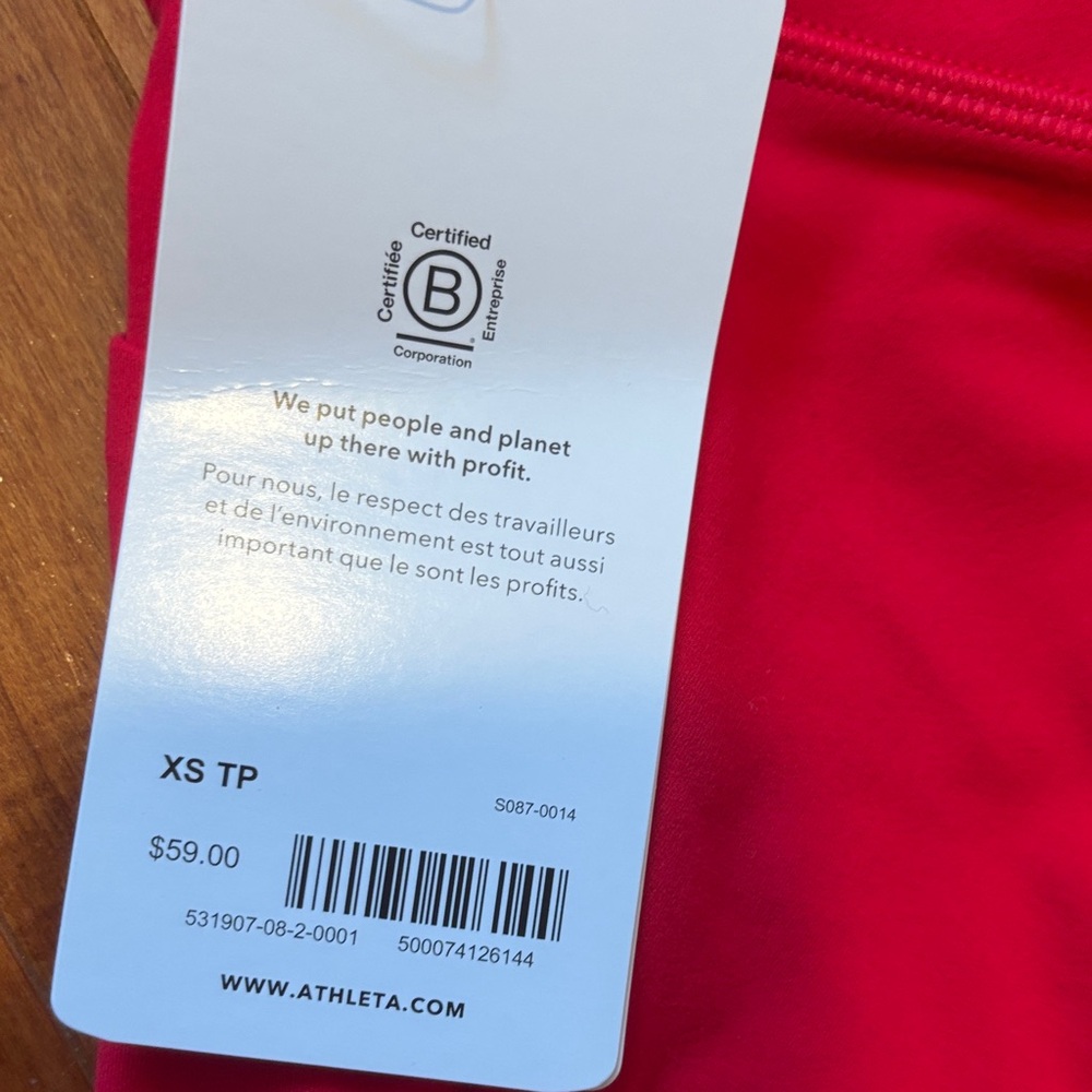 Athleta High-Waisted Red Biker Shorts - Picture 4 of 4